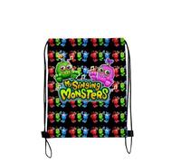 OSRDFV My Singing Monsters 3D Cartoon Gym String Swimming Backpack Water Resistant 48x32cm Suitable for Sport Yoga Travel Girls Boys Party Gym Sport Trip Storage Pouch (Type 5, 48x32cm)