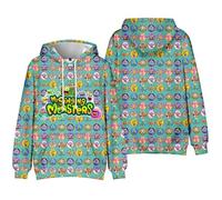OSRDFV My Singing Monsters - Cartoon Digital Hoodie Pullover Anime Game Print Long Sleeve Hooded Drawstring Sweatshirt with Front Pocket (110, Type 4)