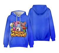 OSRDFV My Singing Monsters - Cartoon Digital Hoodie Pullover - Kid Teen Anime Game Sweatshirt with Pocket Warm Gift for Boys Girls Student Lovers (100, Type 6)