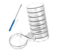 OSRGZRNGR 10 Pieces Glass Petri Dishes Culture Dishes Reusable Easy Clean for Accessories 90mm, Clear