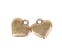 OSRGZRNGR 50 Pieces Antique Bronze Heart Pendant Pattern Charms DIY Jewelry Findings