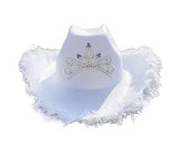 OSRGZRNGR Feather White Cowboy Hat with Crown Western Sun Hats Outdoor Costume Fedoras, feather crown hat