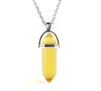 OSRGZRNGR Hexagon Column Charm Exquisite Handmade Hanging Pendants Crystal Charms Necklace Bracelet Keychains Clear Yellow