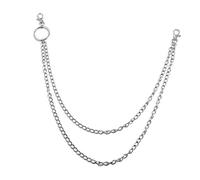 OSRGZRNGR Unisex Metal Wallet Chain Jeans Biker Rocker Double Layered Necklace 2 Layer