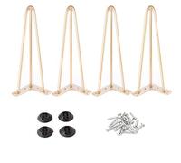 Osring Metal Hairpin Table Legs 16 Inch, Furniture Leg Gold with 3/8" Dia 3-Rod Design, Mid-Century Modern Hairpin Furniture Feet 4pcs with Floor Protectors for Coffee Table and TV Stand