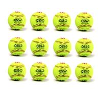 OSS-2 practice softball ball, soft touch, size 12", yellow, 1 dozen