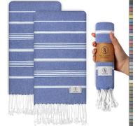 Ossano Turkish Hand Towel Set of 2 - Decorative and Fast Dry Towels for Kitchen and Bathroom - Versitale - Tea, Drying, Hand, Dish, Guest, Face, Bath Towels (30"x18") - Royal Blue
