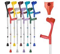 Ossenberg Classic Open Cuff Ergonomic Grip Elbow Crutch - Red - Single | Lightweight Height Adjustable Economy Comfort Coloured Forearm Crutch for Adults Men & Women Mobility and Walking Aid
