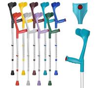 Ossenberg Classic Open Cuff Ergonomic Grip Elbow Crutch - Turquoise - Single | Lightweight Height Adjustable Economy Comfort Coloured Forearm Crutch for Adults Men & Women Mobility and Walking Aid
