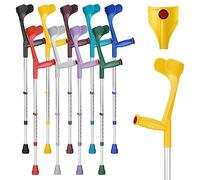 Ossenberg Classic Open Cuff Ergonomic Grip Elbow Crutch - Yellow - Single | Lightweight Height Adjustable Economy Comfort Coloured Forearm Crutch for Adults Men & Women Mobility and Walking Aid