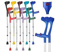 Ossenberg Classic Open Cuff Ergonomic Grip Elbow Crutches - Blue - Pair | Lightweight Height Adjustable Economy Comfort Coloured Forearm Crutches for Adults Men & Women Mobility and Walking Aids