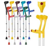 Ossenberg Classic Open Cuff Ergonomic Grip Elbow Crutches - Yellow - Pair | Lightweight Height Adjustable Economy Comfort Coloured Forearm Crutches for Adults Men & Women Mobility and Walking Aids