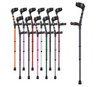 Ossenberg Comfort Grip Closed Cuff Double Adjustable Crutch - Blue - Left Handed | Height Adjustable Elbow Crutch for Men Women Adults Arthritis Comfort Anatomic Handle Forearm Ergonomic