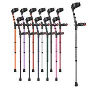 Ossenberg Comfort Grip Closed Cuff Double Adjustable Crutch - Matallic Grey - Right Handed | Height Adjustable Elbow Crutch for Men Women Adults Arthritis Comfort Anatomic Handle Forearm Ergonomic