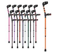 Ossenberg Comfort Grip Closed Cuff Double Adjustable Crutch - Orange - Right Handed | Height Adjustable Elbow Crutch for Men Women Adults Arthritis Comfort Anatomic Handle Forearm Ergonomic