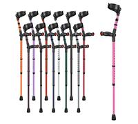 Ossenberg Comfort Grip Closed Cuff Double Adjustable Crutch - Pink - Left Handed | Height Adjustable Elbow Crutch for Men Women Adults Arthritis Comfort Anatomic Handle Forearm Ergonomic