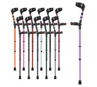 Ossenberg Comfort Grip Closed Cuff Double Adjustable Crutch - Purple - Left Handed | Height Adjustable Elbow Crutch for Men Women Adults Arthritis Comfort Anatomic Handle Forearm Ergonomic
