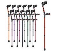 Ossenberg Comfort Grip Closed Cuff Double Adjustable Crutch - Red - Right Handed | Height Adjustable Elbow Crutch for Men Women Adults Arthritis Comfort Anatomic Handle Forearm Ergonomic