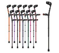 Ossenberg Comfort Grip Closed Cuff Double Adjustable Crutch - Textured Black - Left Handed | Height Adjustable Elbow Crutch for Men Women Adults Arthritis Comfort Anatomic Handle Forearm Ergonomic