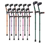 Ossenberg Comfort Grip Closed Cuff Double Adjustable Crutches - Green - Pair | Height Adjustable Elbow Crutches for Men Women Adults Arthritis Comfort Anatomic Handle Forearm Ergonomic