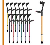 Ossenberg Comfort Grip Open Cuff Crutch - Orange - Single - Left Hand | Height Adjustable Crutch for Kids Men Women Adults Arthritis Soft Comfy Handle Forearm Ergonomic Injury Recovery