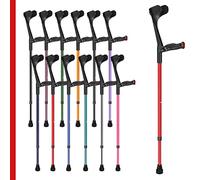 Ossenberg Comfort Grip Open Cuff Crutch - Red - Single - Right Hand | Height Adjustable Crutch for Kids Men Women Adults Arthritis Soft Comfy Handle Forearm Ergonomic Injury Recovery