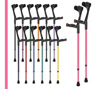 Ossenberg Comfort Grip Open Cuff Crutches - Pink - Pair | Height Adjustable Elbow Walking Crutches for Men Women Adults Arthritis Soft Comfy Handle Forearm Ergonomic Injury Recovery