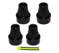 Ossenberg Crutch Capsule 16 mm Black + 1 Piece Olanmarp Velcro Strap with Stripes (4 Pieces Crutch Capsules)