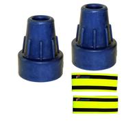 Ossenberg Crutch Capsules Blue 16 mm + Olanmarp Velcro Strap with Stripes 2 Pieces (2 Pieces Crutch Capsules)