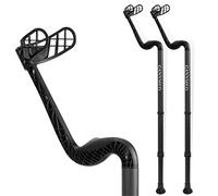 Ossenberg GANYMED Forearm Walker - Walking Aid with Anatomical Soft Grip - Height-Adjustable Forearm Support Made of Light Metal - Crutches with Rubber Foot - up to 120 kg - Black