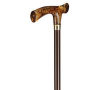Ossenberg Men's Walking Stick Beech With Fritz Handle IN Amber Look