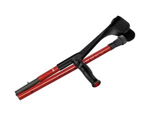 Ossenberg Red Carbon Fibre Anatomical Soft Grip Folding Travel Crutch - Right