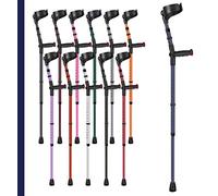 Ossenberg Soft Grip Closed Cuff Double Adjustable Crutch - Blue - Single | Height Adjustable Elbow Crutch for Men Women Adults Arthritis Soft Comfy Handle Forearm Ergonomic