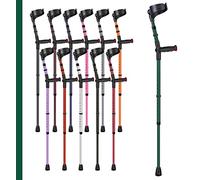 Ossenberg Soft Grip Closed Cuff Double Adjustable Crutch - Green - Single | Height Adjustable Elbow Crutch for Men Women Adults Arthritis Soft Comfy Handle Forearm Ergonomic