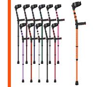 Ossenberg Soft Grip Closed Cuff Double Adjustable Crutch - Orange - Single | Height Adjustable Elbow Crutch for Men Women Adults Arthritis Soft Comfy Handle Forearm Ergonomic