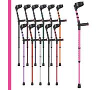 Ossenberg Soft Grip Closed Cuff Double Adjustable Crutch - Pink - Single | Height Adjustable Elbow Crutch for Men Women Adults Arthritis Soft Comfy Handle Forearm Ergonomic