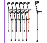 Ossenberg Soft Grip Closed Cuff Double Adjustable Crutch - Purple - Single | Height Adjustable Elbow Crutch for Men Women Adults Arthritis Soft Comfy Handle Forearm Ergonomic
