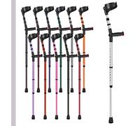 Ossenberg Soft Grip Closed Cuff Double Adjustable Crutch - Silver - Single | Height Adjustable Elbow Crutch for Men Women Adults Arthritis Soft Comfy Handle Forearm Ergonomic