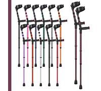 Ossenberg Soft Grip Closed Cuff Double Adjustable Crutches - Aubergine - Pair | Height Adjustable Elbow Crutches for Men Women Adults Arthritis Soft Comfy Handle Forearm Ergonomic