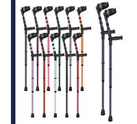 Ossenberg Soft Grip Closed Cuff Double Adjustable Crutches - Blue - Pair | Height Adjustable Elbow Crutches for Men Women Adults Arthritis Soft Comfy Handle Forearm Ergonomic