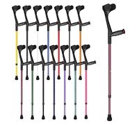 Ossenberg Soft Grip Open Cuff Crutch - Aubergine - Single | Height Adjustable Elbow Walking Crutch for Men Women Adults Arthritic Mobility Comfy Handle Forearm Ergonomic Injury Recovery Rehab