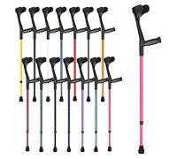 Ossenberg Soft Grip Open Cuff Crutch - Pink - Single | Height Adjustable Elbow Walking Crutch for Men Women Adults Arthritic Mobility Comfy Handle Forearm Ergonomic Injury Recovery Rehab