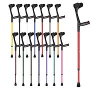 Ossenberg Soft Grip Open Cuff Crutch - Red - Single | Height Adjustable Elbow Walking Crutch for Men Women Adults Arthritic Mobility Comfy Handle Forearm Ergonomic Injury Recovery Rehab