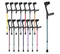 Ossenberg Soft Grip Open Cuff Crutch - Turquoise - Single | Height Adjustable Elbow Walking Crutch for Men Women Adults Arthritic Mobility Comfy Handle Forearm Ergonomic Injury Recovery Rehab