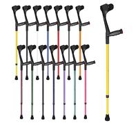 Ossenberg Soft Grip Open Cuff Crutch - Yellow - Single | Height Adjustable Elbow Walking Crutch for Men Women Adults Arthritic Mobility Comfy Handle Forearm Ergonomic Injury Recovery Rehab