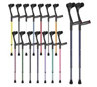 Ossenberg Soft Grip Open Cuff Crutches - Blue - Pair | Height Adjustable Elbow Walking Crutches for Men Women Adults Arthritic Mobility Comfy Handle Forearm Ergonomic Injury Recovery Rehab