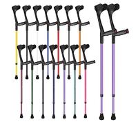 Ossenberg Soft Grip Open Cuff Crutches - Purple - Pair | Height Adjustable Elbow Walking Crutches for Men Women Adults Arthritic Mobility Comfy Handle Forearm Ergonomic Injury Recovery Rehab