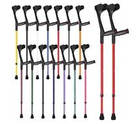 Ossenberg Soft Grip Open Cuff Crutches - Red - Pair | Height Adjustable Elbow Walking Crutches for Men Women Adults Arthritic Mobility Comfy Handle Forearm Ergonomic Injury Recovery Rehab
