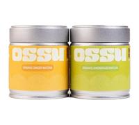 OSSU - Ginger + Lemongrass - Organic Matcha Tea Powder | Japanese | Pack of 2 | 40g Tins | True Ceremonial Grade | Spring Harvest | UJI, Kyoto | Stone-Ground