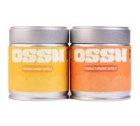 OSSU - Ginger + Turmeric - Organic Matcha Tea Powder | Japanese | Pack of 2 | 40g Tins | True Ceremonial Grade | Spring Harvest | UJI, Kyoto | Stone-Ground